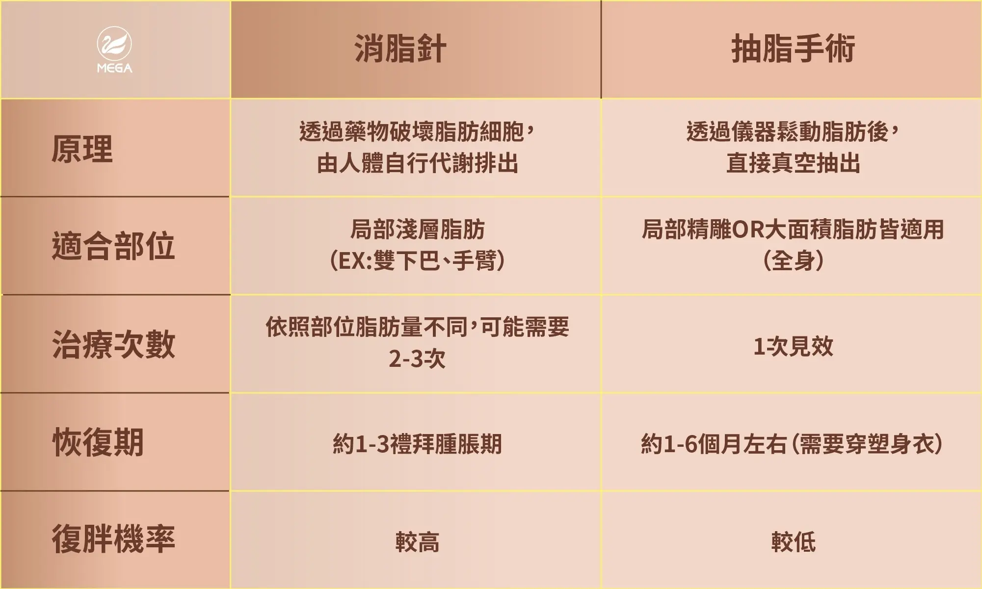 消脂針跟抽脂手術比較